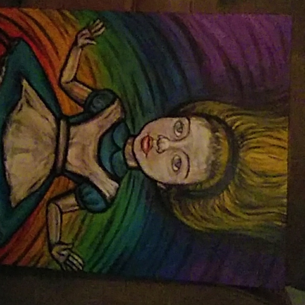 Alice from alice in wonderland painting (rainbow)